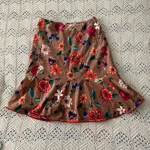 Oilily Velvet Floral Skirt